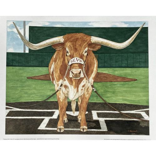 Texas Longhorn "Homerun Bevo" Limited Edition Signed & Numbered Print by Cathy Munson