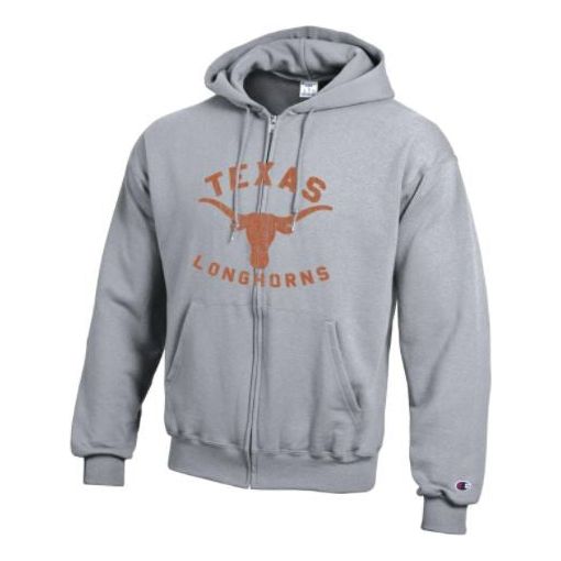 Texas Longhorn Logo Full Zip Hoodie (CS2072930-671) GREY