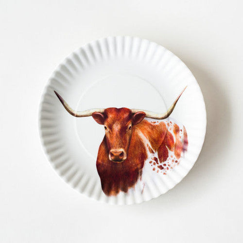 One Hundred 80 Degrees Longhorn Melamine Plates (Set of 4)(ME0176)