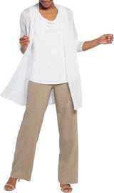 Nic & Zoe Featherweight Back of Chair Cardigan (All1191) (White)