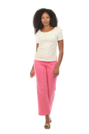 A.Z.I. Feather Short Sleeve Feather Top (Z13323)( Two Colors)