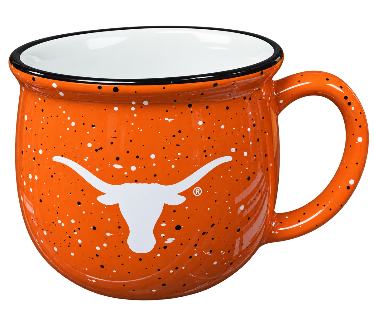 Texas Longhorn 17 oz Speckled Camp Fire Mug  (6658 )(Burnt Orange White )