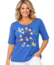 Sabaku Transformations SB Elbow Tee (447HSBebt) (Heather Super Blue)