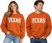 Texas Longhorn Unisex Power Blend Fleece Twill Texas Crew Sweatshirt (CS1220475-684)