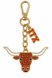 Austin Pave Longhorn and Enamel  Bag Charm (27558BC-ATX)