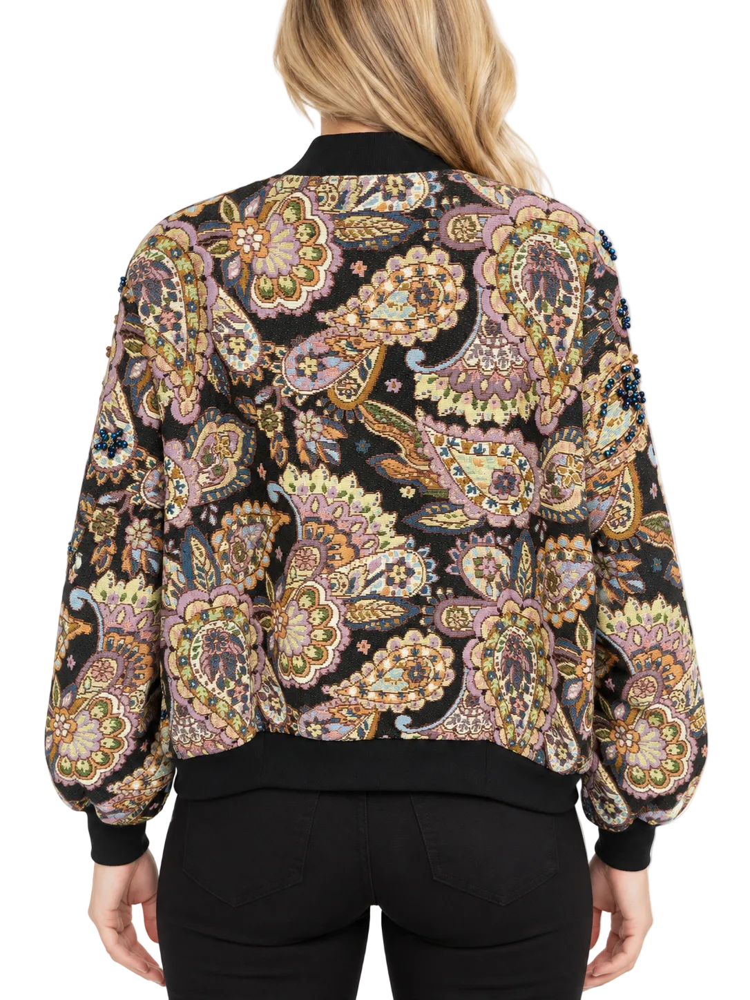 A.Z.I. Bonnie Beaded Jacket With Full Zip Front (Z13670) (Multi)