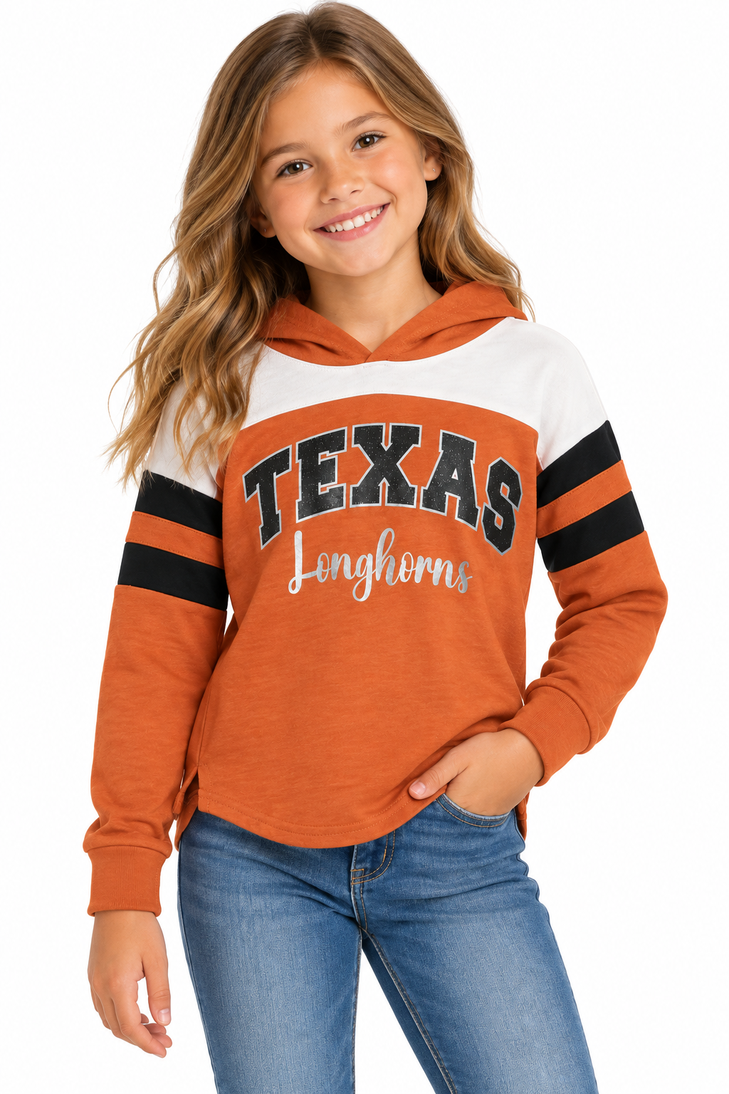 Texas Longhorn Colosseum Youth Girls' Reflection Hooded Tee (COTH50270)