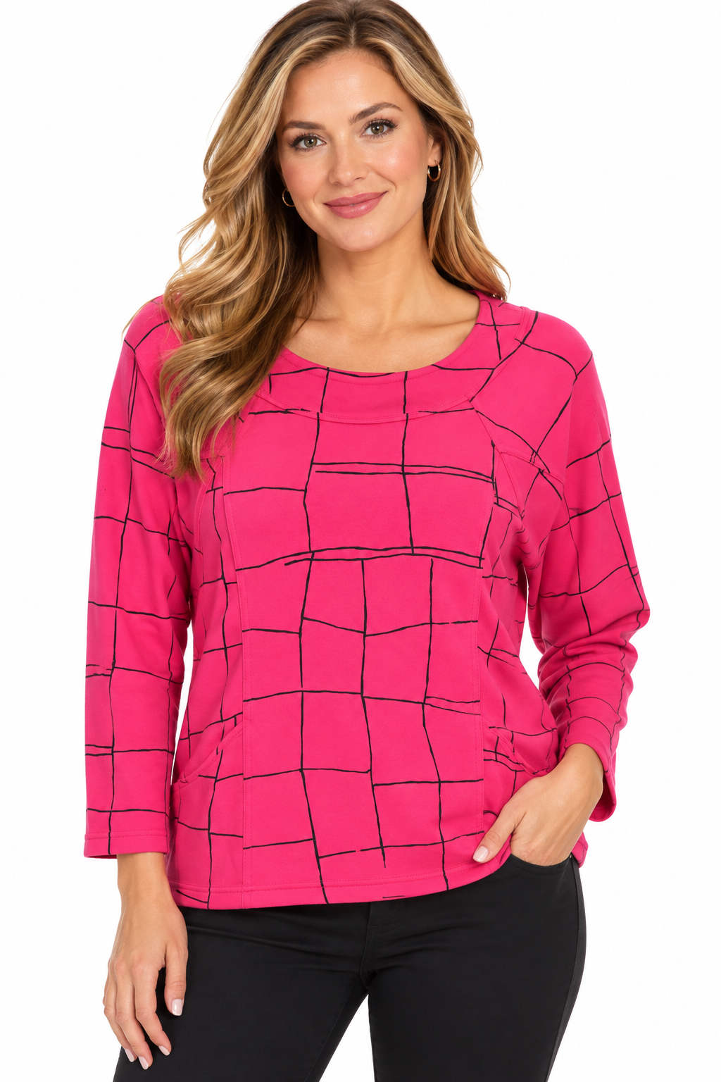 Olivia by Habitat Feather Lux Print Pullover (332101) (Magenta)