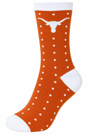 Twin City Knitting Ladies Dots and Longhorn Logo  Dress Crew Sock (XK200D)(Medium)