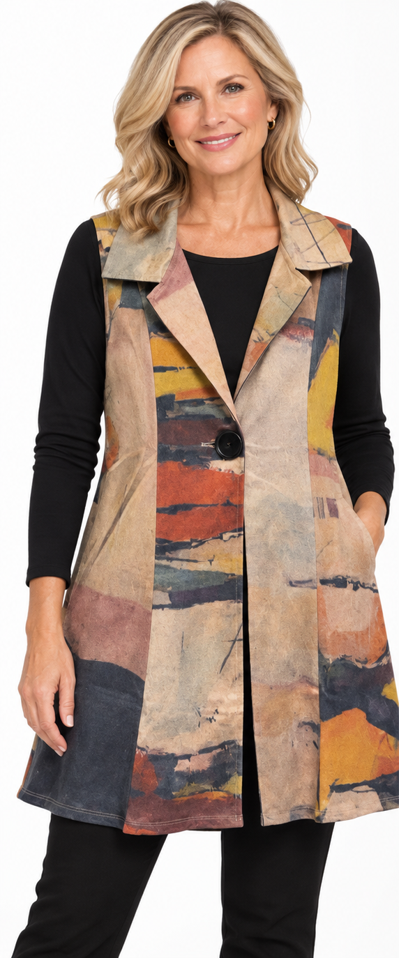 Shana Suede Faux Suede Long Tank Jacket (26742)