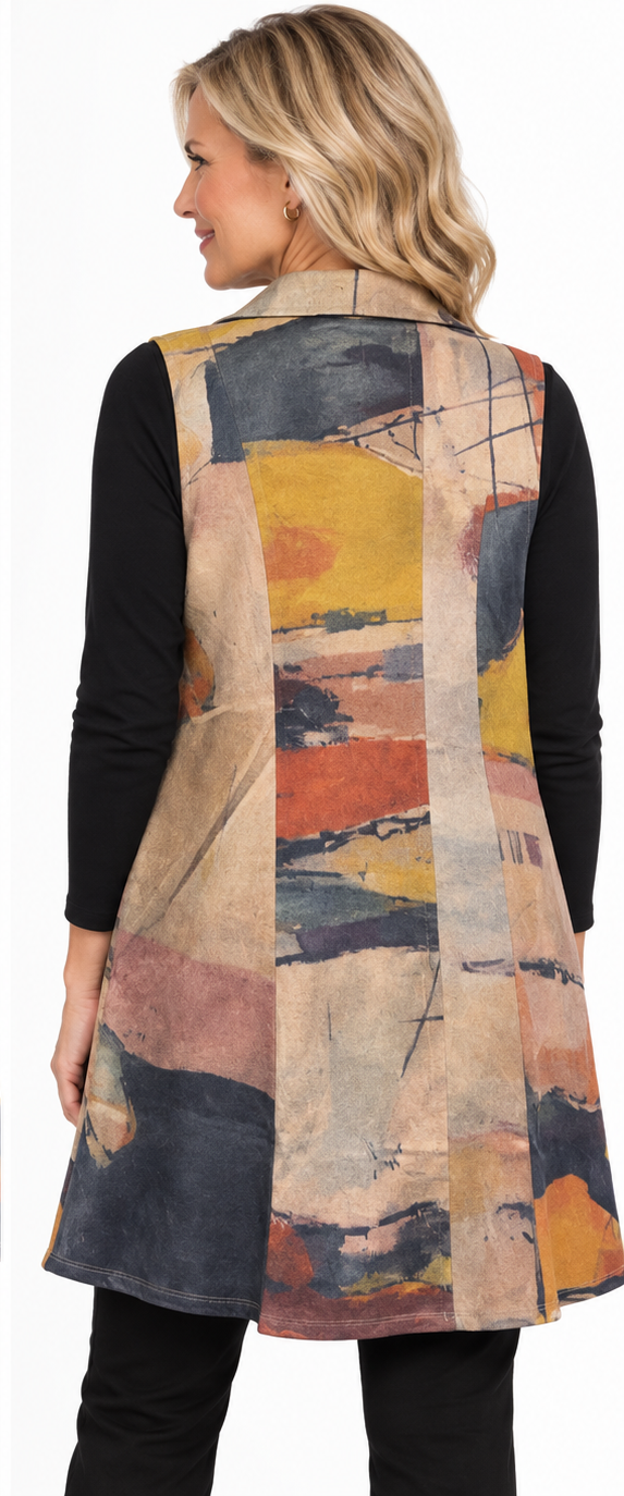 Shana Suede Faux Suede Long Tank Jacket (26742)