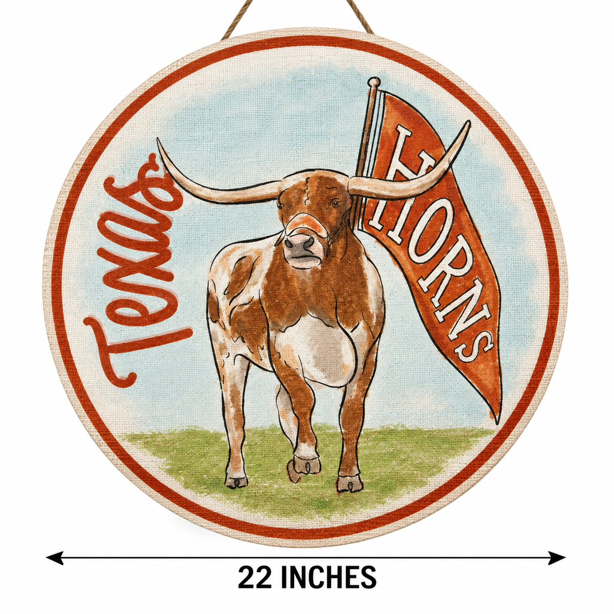 Glory Haus Texas Longhorn 22" BEVO Original Burlap Burlee (429183401)
