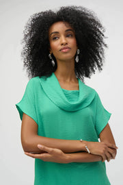 Joseph Ribkoff Cowl Neck Gauze Top ( 252055)(Garden Green )