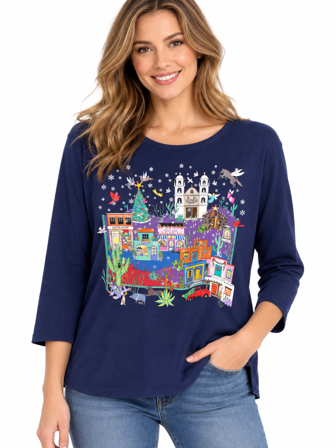 Sabaku Nochebuena (Christmas Eve) 3/4 Sleeve Tee (097MSK3/4s) (Midnight Sky)(2026 Limited Edition )