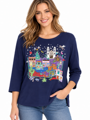 Sabaku Nochebuena (Christmas Eve) 3/4 Sleeve Tee (097MSK3/4s) (Midnight Sky)(2026 Limited Edition )