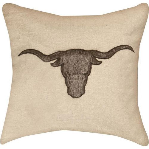Steer Faux Fur Pillow (IPPBST)