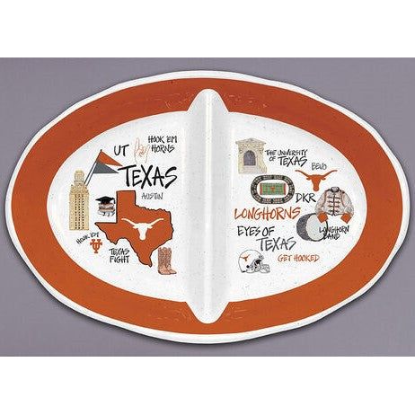 Texas Longhorn Melamine Divided Serving Dish (22560)