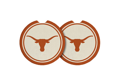 Texas Longhorn Magnolia  Lane 2pc Car Coaster Set (42504)