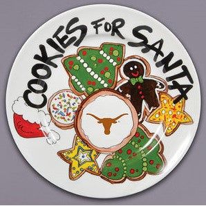 Texas Longhorn Santa Cookie Plate (52588)