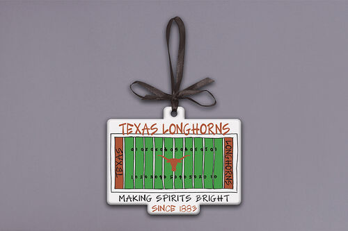 Texas Longhorn Glory Haus Ceramic Flat Football Field Ornament (82503)