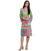 John Mark Embroidered Print Tiered Dress ( J15260DM )