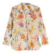 John Mark Mixed Floral Print Embroidery Detail Button Front Shirt