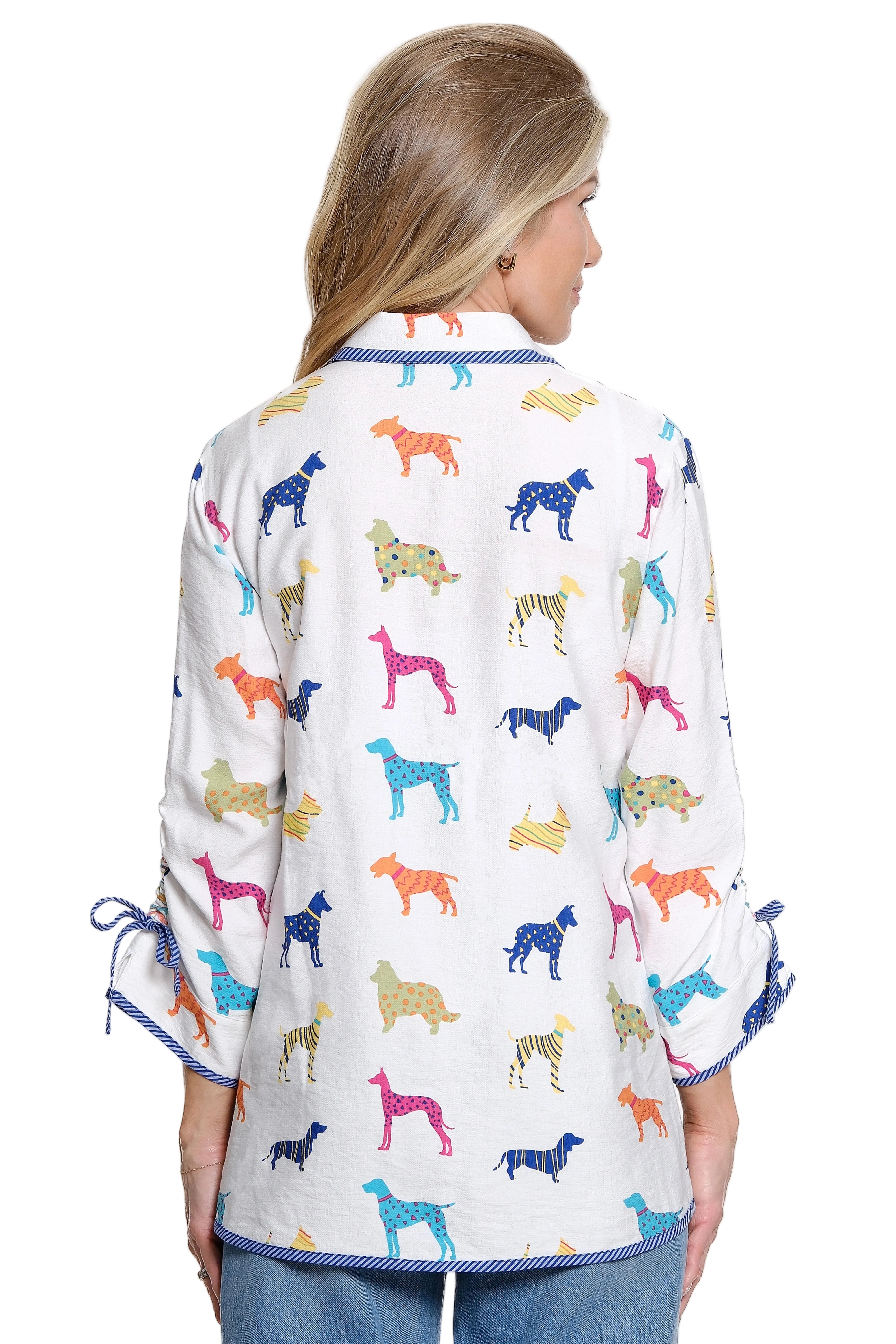John Mark Dog Print Blouse (J26433BM)