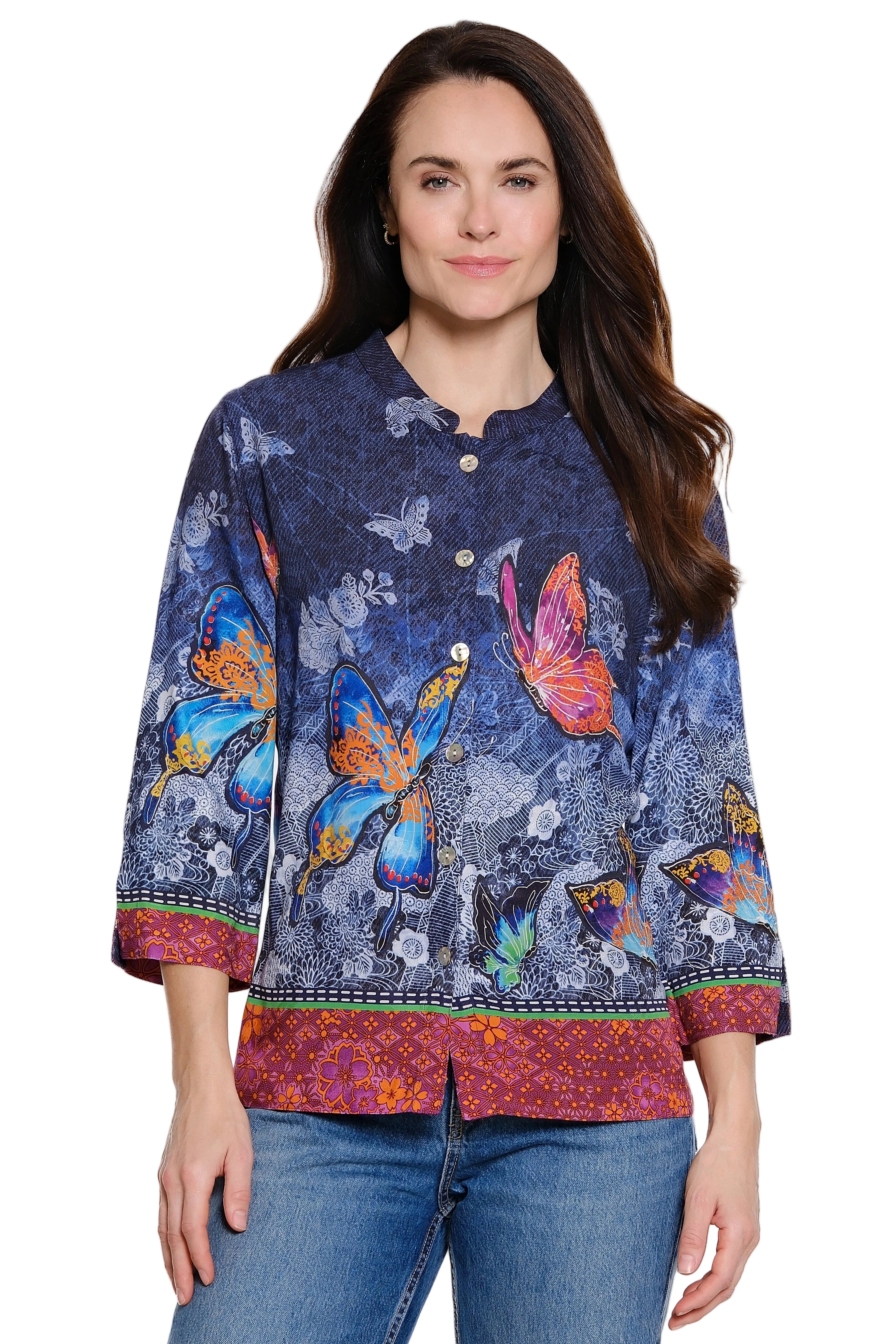 John Mark Butterfly Print Tunic (J26543BM)