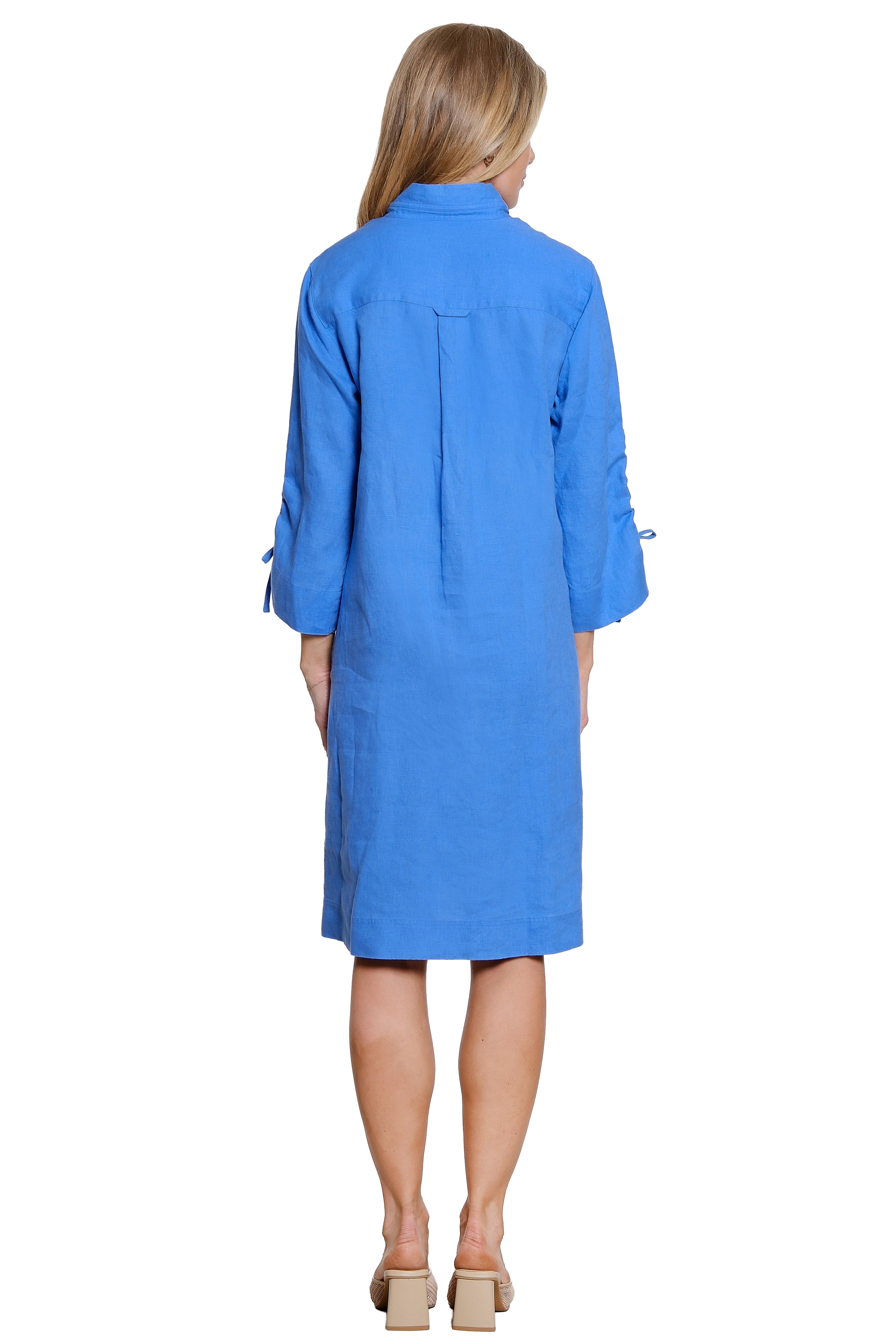 John Mark Solid Dress With Front Pockets (J26547DM) (Pacific)