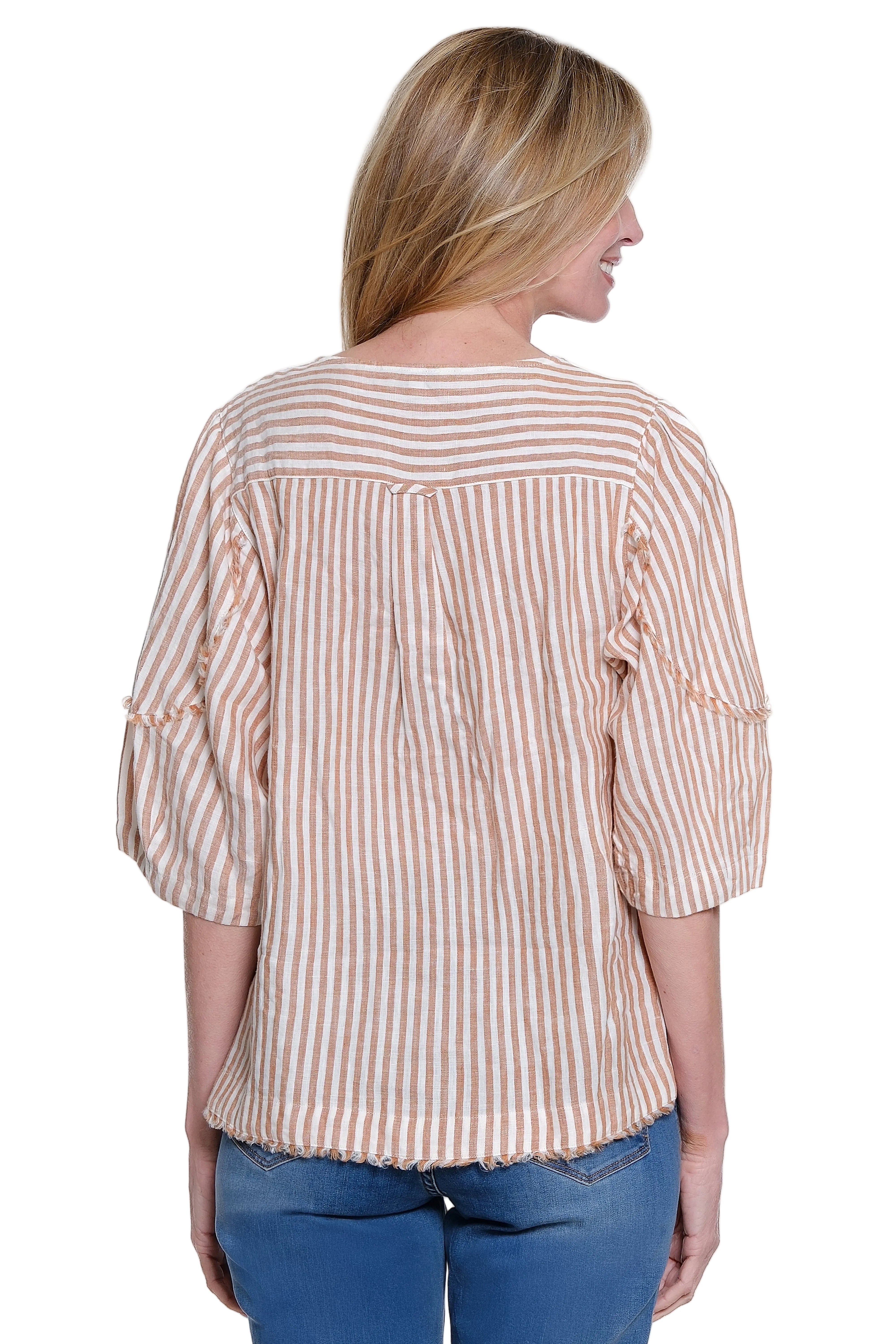 John Mark 3/4 Sleeve Tie Front Top (J26630TM)