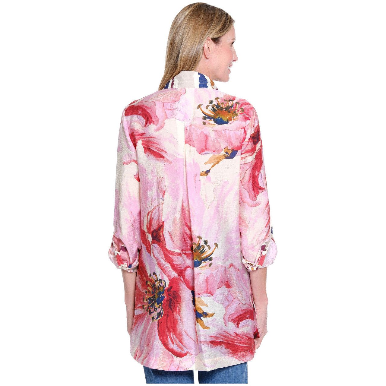 John Mark Pink Floral Print Tunic ( J35741)