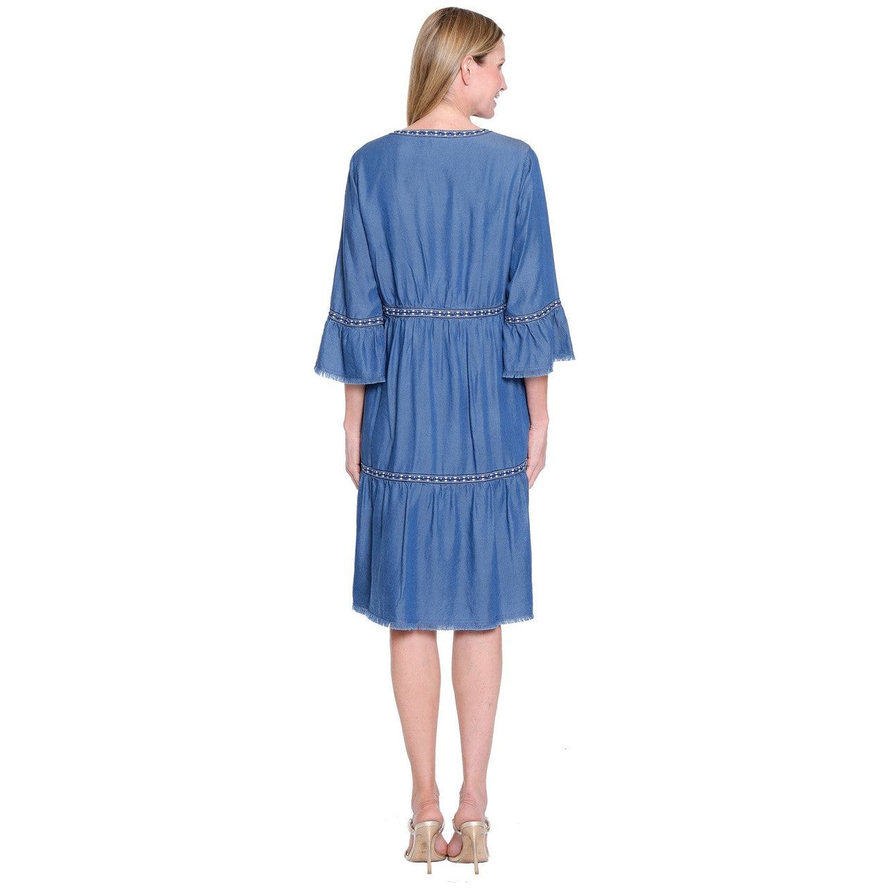 John Mark Tiered Embroidered Dress (J35863DW)
