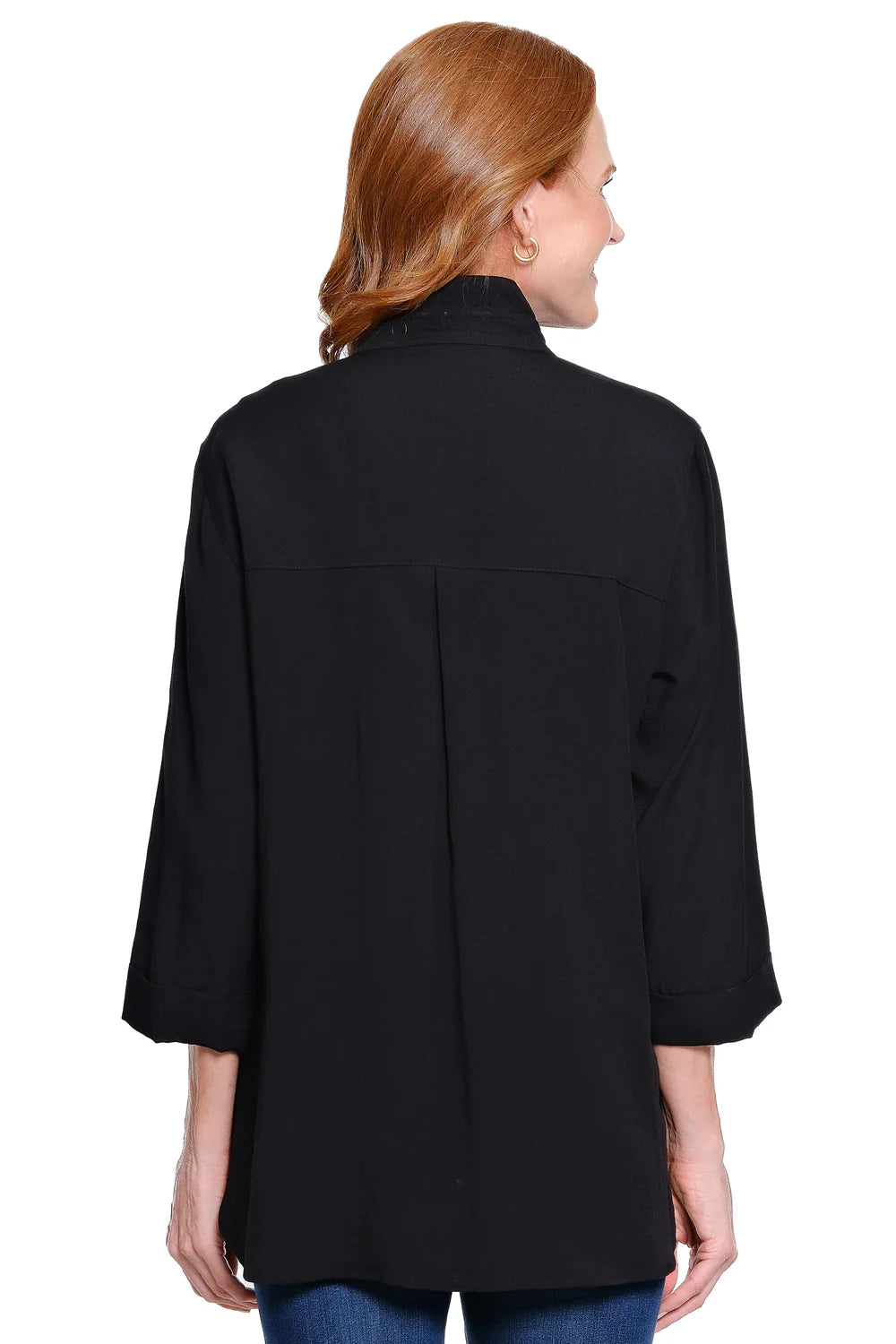 John Mark Solid Wire Collar Button Front 3/4 Sleeve Camp Shirt (2 Colors)