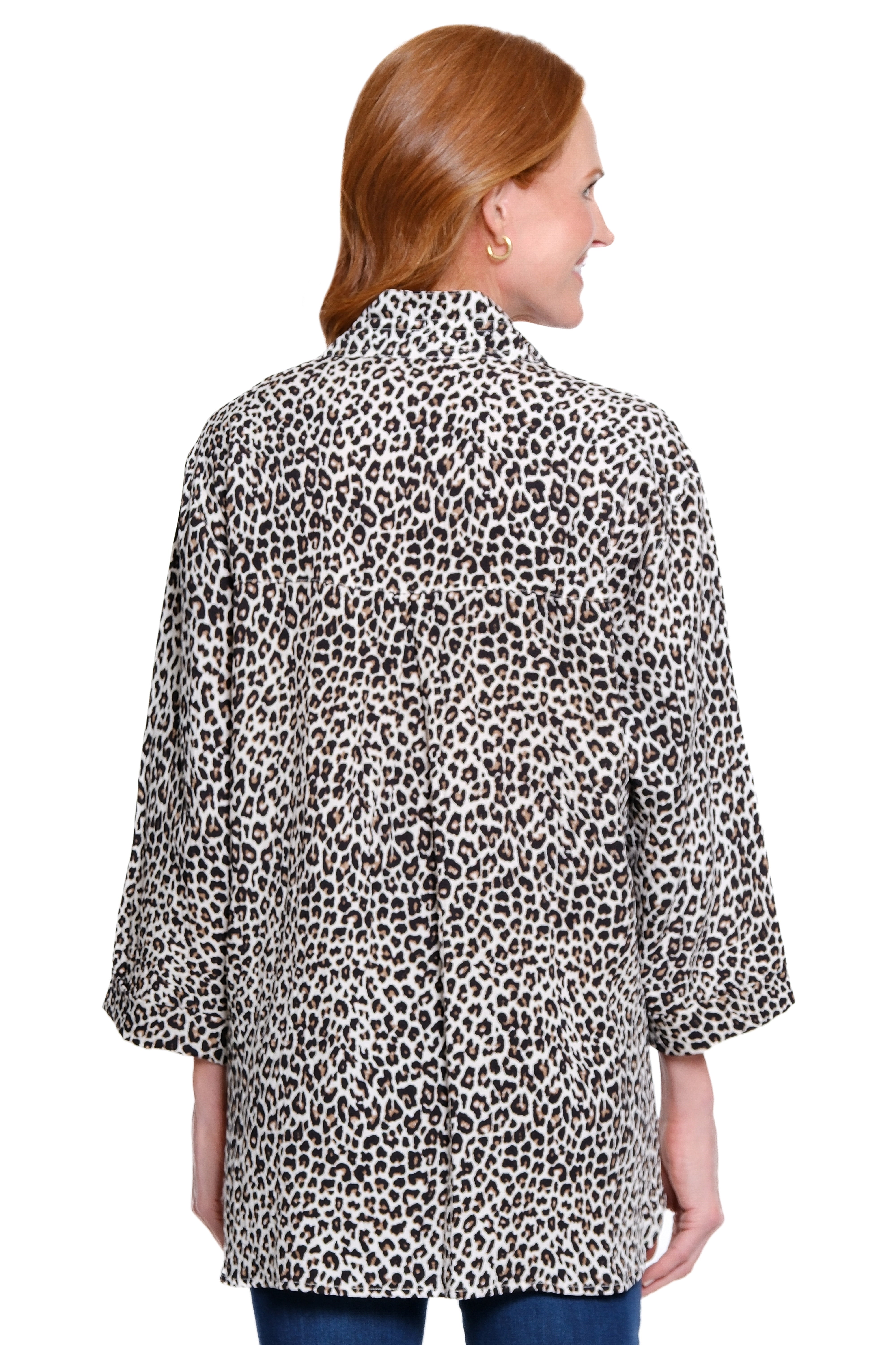John Mark Animal Print Camp Shirt with Wire Collar (J56125BM)