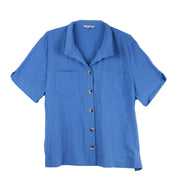John Mark Solid Short Sleeve Blouse (J56130BM) (Corn Flower)
