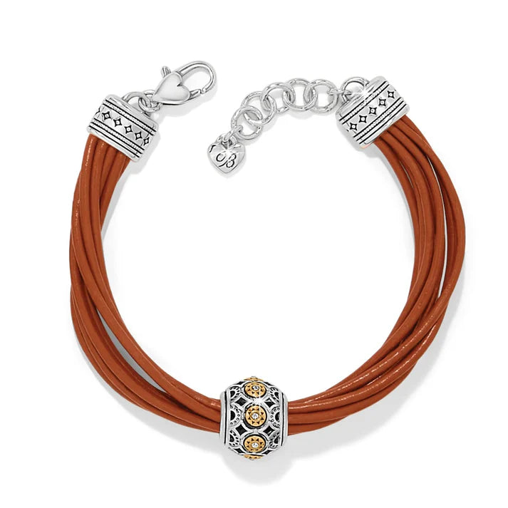 Brighton Mosaic Cerrillos Brown Leather Bracelet (JF037C)