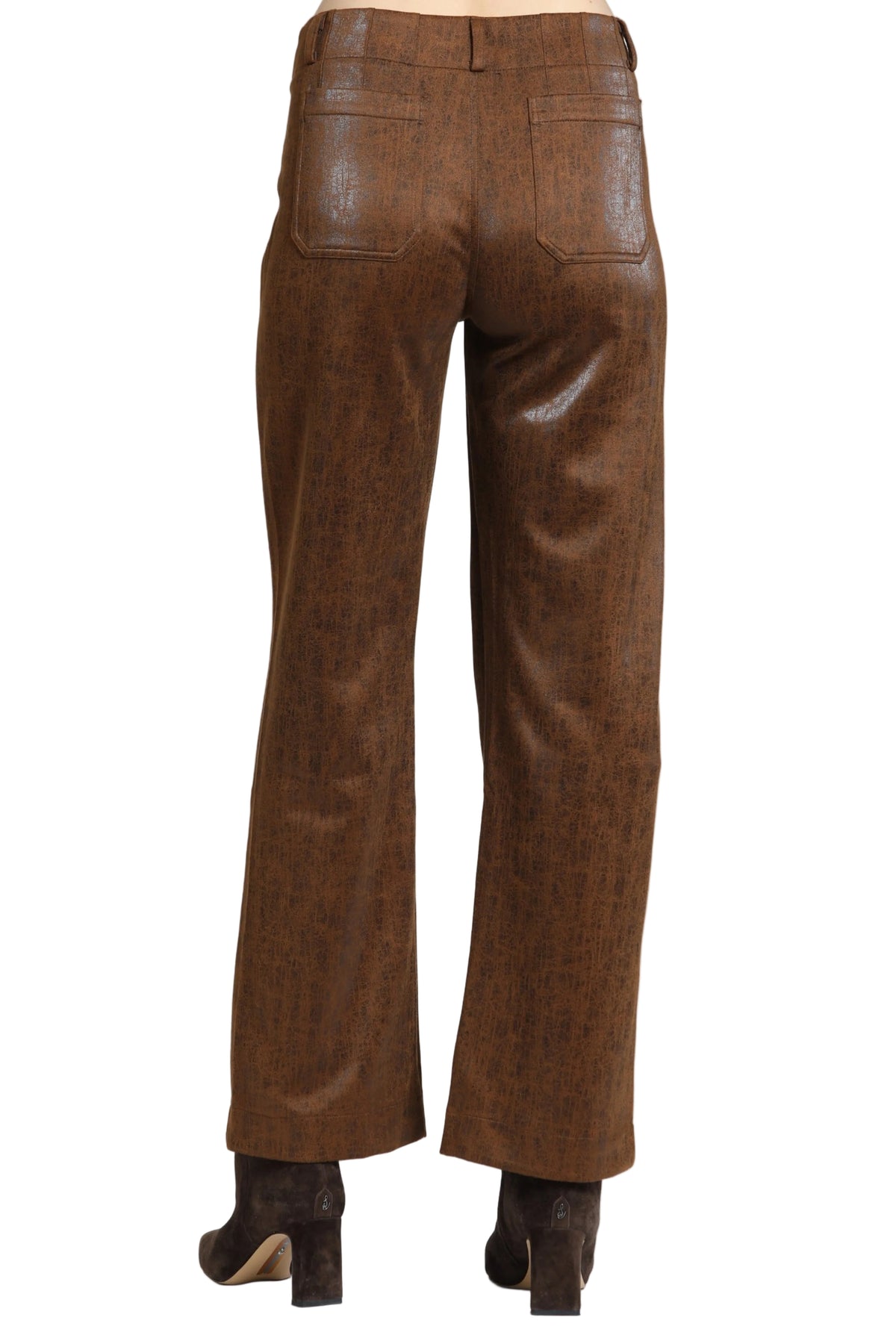 APNY Long Wide Leg Patch Pocket Pant (K26) (Cognac)