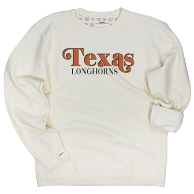 Texas Longhorn Capri Designs First Down Corded Fleece Pullover (K304TEX25)
