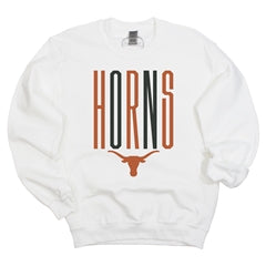 Texas Longhorn Capri Designs Goal Post Crewneck Fleece Pullover (K305TEX24)