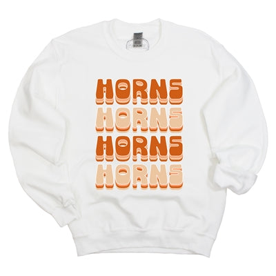 Texas Longhorn Capri Designs Retro Bowl Crewneck Fleece Pullover (K305TEX25)