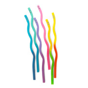 Kikkerland Kidoki Wiggly Worm Color Changing Straws (KID60)
