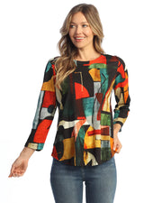 Jess & Jane Cubism Round Neck Top