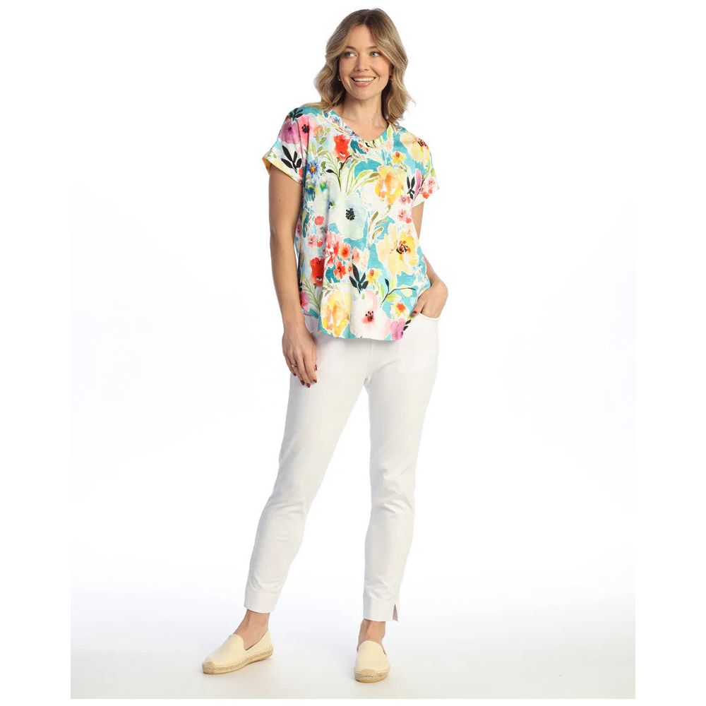 Jess & Jane Blooming Dolman Sleeve V-Neck Top
