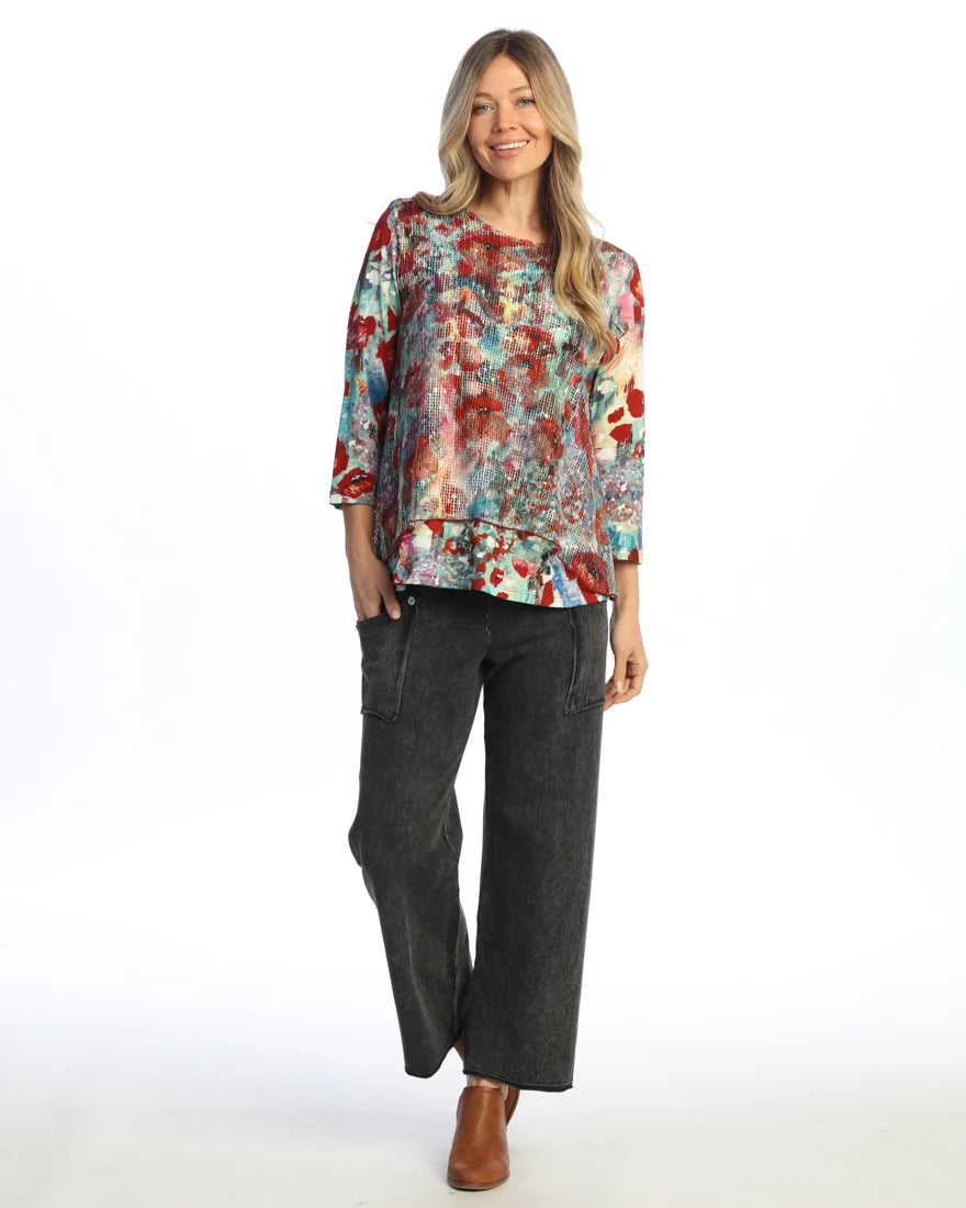 Jess & Jane Boucle Sublimated Prima Mesh Overlay Top (KM7-2124)(Multi)