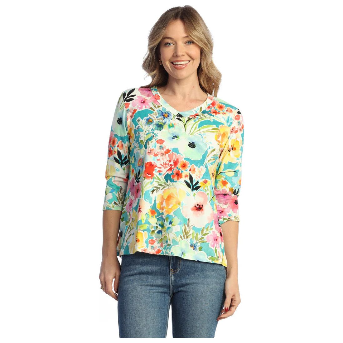 Jess & Jane Blooming V-Neck Top