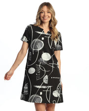 Jess & Jane Canvas Cotton Spandex Notch Neck Dress (KS4-2069)