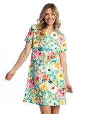 Jess & Jane Blooming Notch Neck Dress (KS4-2112)