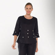 Toofan Linen Pull-Over Button Detail Solid Tunic (3 Colors)