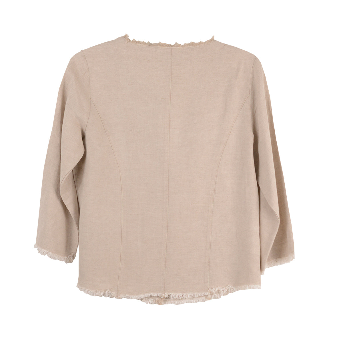 Toofan Line Fringe Top (L151) (Khaki)