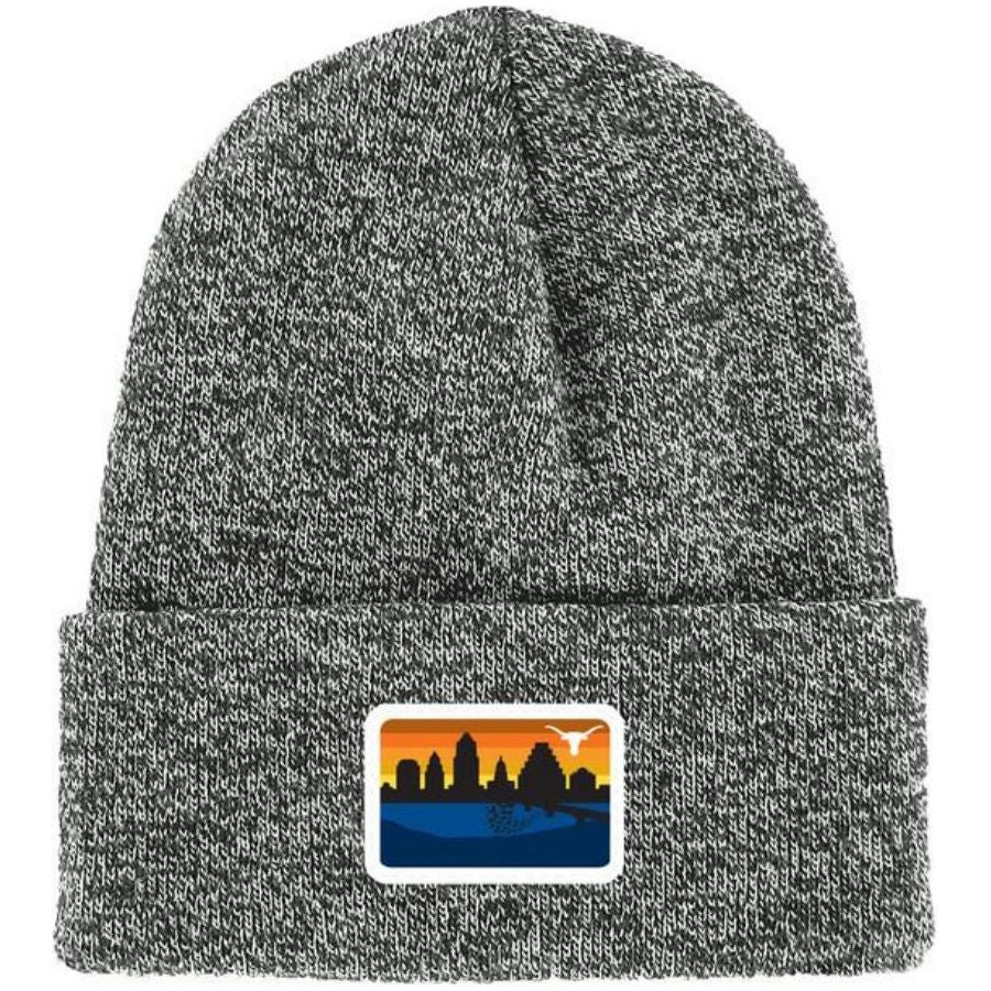 Austin Cityscape/Bevo Black Marbled Beanie (KNC01)